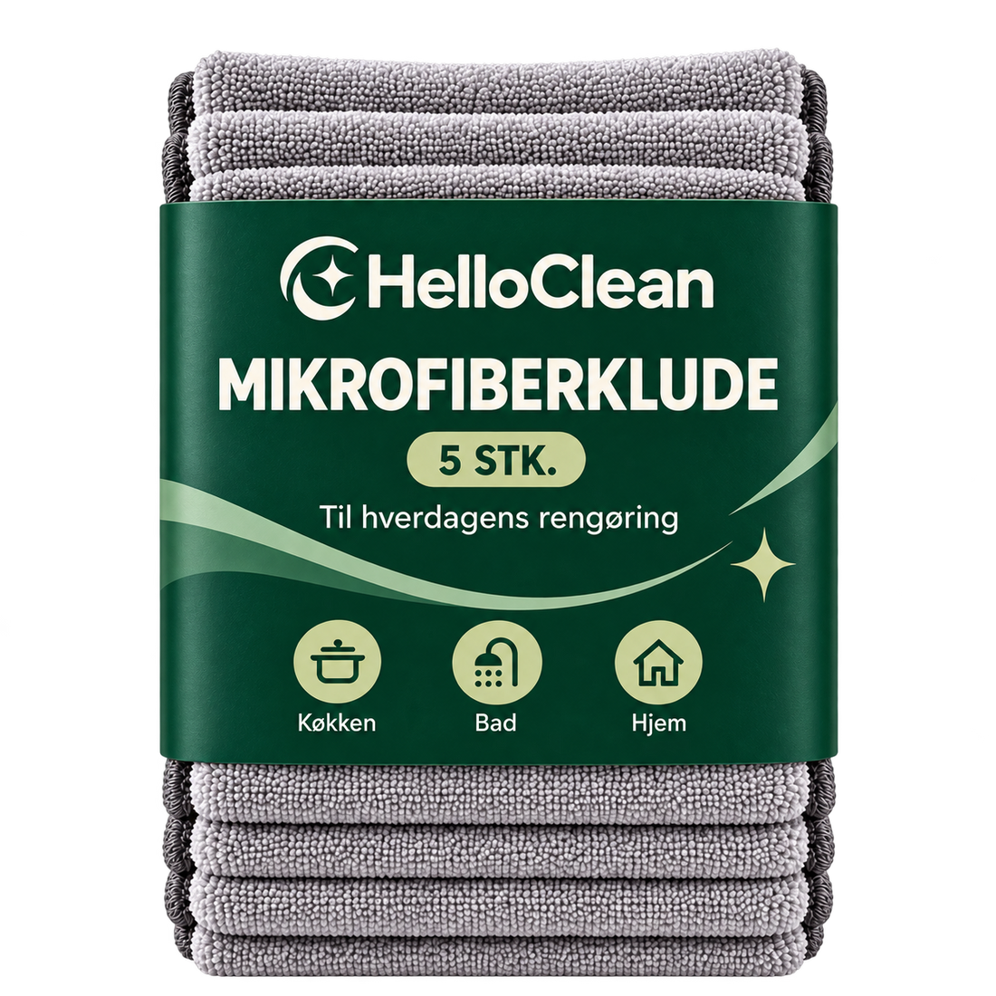 HelloClean™ Mikrofiberklude – 5 stk.